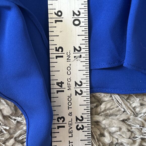 Elie Tahari Side-Tie Waist Shirt NWT Vibe Blue Long-Sleeved Silk Blouse Sz S - Picture 10 of 10